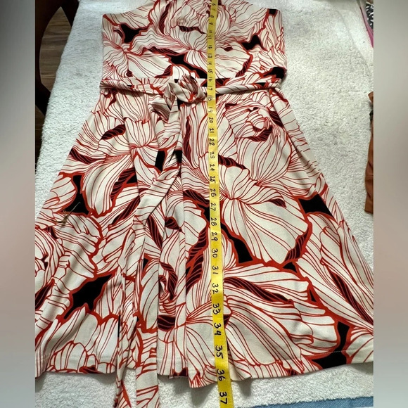 🛍️ANN TAYLOR‎ Cream and orange halter dress size Mp. - Picture 14 of 14